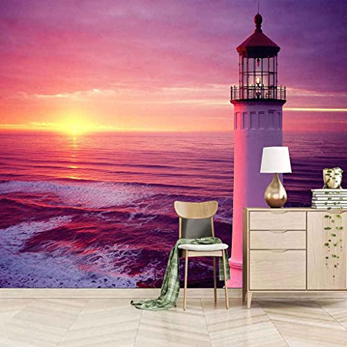 FVGKYS Wandbilder Schlafzimmer Erwachsene Kinder Tapete Plakate 3D Lila Himmel Seestück Selbstklebend Wandgemälde Wandtattoo Kunst Dekoration Für Wohnzimmer Küche Wanddekoration 200x150cm