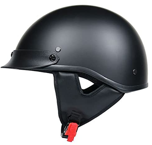Jet Casco Scodella Adulto Aperto Caschi Da Moto Omologato DOT/ECE Donna E Uomo Cruiser Scooter Retrò Casco Aperto Mezzo Matte Black B,M