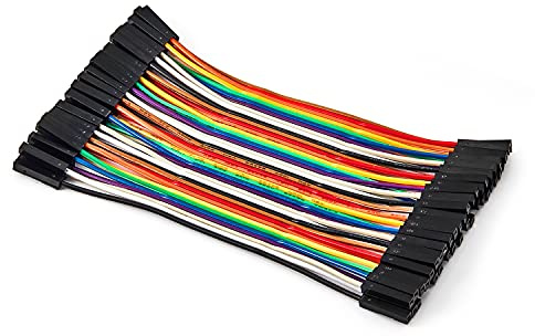 Chanzon 40pcs 10cm Female to Female Header Jumper Wire Dupont Cable Line Connector 40 pin Ribbon Solderless Multicolored for Arduino Raspberry pi Electronic Breadboard Protoboard PCB Board