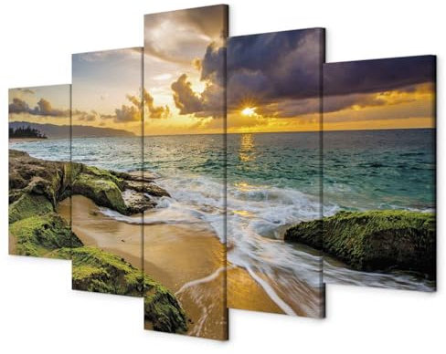 murando - Akustikbild 225x112 cm Bilder miit Akustikschaumstoff Hochleistungsschallabsorber Schallschutz Leinwandbild XXL 5 tlg Wandbild c-B-0464-b-m
