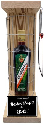 Kuemmerling Geschenk Papa Geburtstag von Kindern Weihnachten Kuemmerling Geschenk Set Eiserne Reserve Gitter Text s/w Bester Papa der Welt Kräuter Likör (1 x 0.50 l)