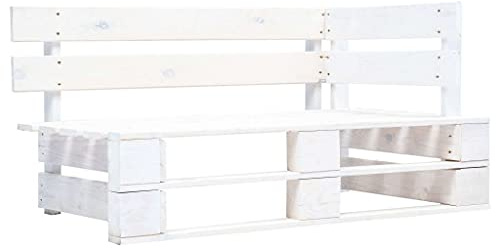 ZQQLVOO Ensemble de meubles de terrasse, chaise longue de jardin, chaise longue, chaise d'extérieur en bois, banc d'angle en palettes, blanc, pour terrasse, balcon, convient pour une utilisation en