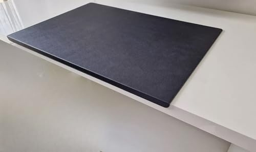 PM Gewinkelte Schreibtischunterlage mit Kantenschutz Just Leder in 3 Grössen und in 7 Farben (Schwarz, 60cm x 38cm)
