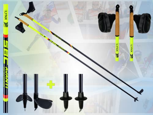 Sportlynx Avanti 100% Carbon Rollskistock Skike Nordic Blading Lalglauf Stöcke mit Nordic Cross Skating Spitzen (Skike Spitze)