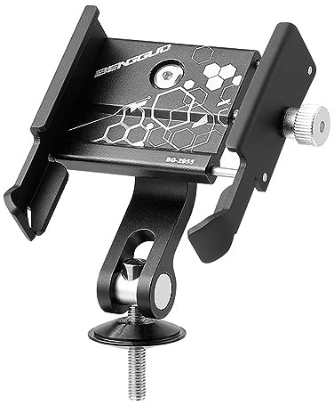 CalmGeek Mobiltelefonhållare cykel, universell justerbar för 3,5–7,2 tum, aluminium telefonhållare mobiltelefonhållare för motorcykel mountainbike cykel (svart 2955)