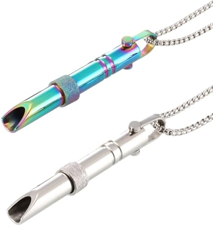 Lot de 2 colliers respiratoires en acier inoxydable - Collier de méditation - Collier anti-stress - Collier de respiration anxiété - Relaxation d'exercice - Convient pour les hommes et les femmes