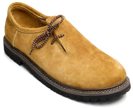 Steigenhöfer - Herren Haferlschuhe, Trachtenschuhe aus echtem Leder - Für Oktoberfest, Feierlichkeiten und Events - Farbe: Hellbraun, Größe EU 41