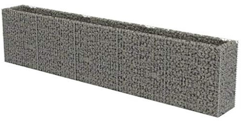 Makastle Parterre surélevé en Gabion, jardinière en Cage à Pierre, Lit Surélevé à Gabion, Parterre de Fleurs Jardin Terrasse Extérieur Jardinière, Panier à Pierres, Acier galvanisé 450x50x100 cm