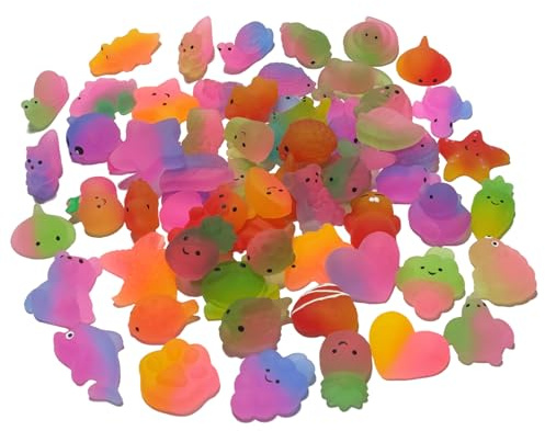 Aiyouwei 50 Stück (zufällige Lieferung) Mochi Squishy der Farbverlaufsreihen,sensorische Squishy Spielzeug,Kinder Geburtstagsgeschenk, Party Gefälligkeiten, Klassenzimmer Prämien, Goody Bag Stuffers