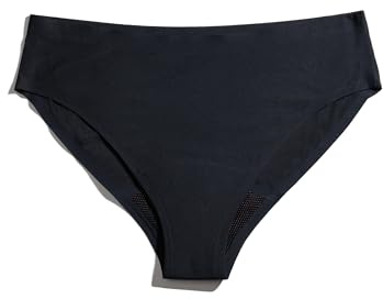 DIVA Reusable Period Underwear - Quick Dry Menstrual Underwear - Period Panties - Seamless Bikini, Black, M/L
