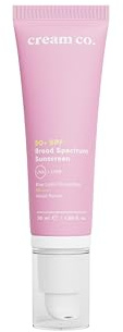 cream co. Broad Spectrum Sonnencreme Gesicht 50+ LSF mit Hyaluron & Niacinamid (Vitamin B3), Vegan Sunscreen SPF 50+, Sonnenschutz mit UVA/UVB Filter, Feuchtigkeitsspendend mit Anti Age Effekt, 50 ml