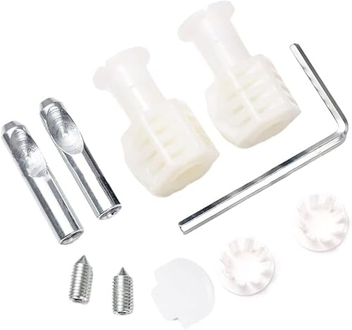 Daaxing Kit di fissaggio per WC, bulloni universali, cerniere in acciaio inox, viti Ocap, facile da usare (bianco)