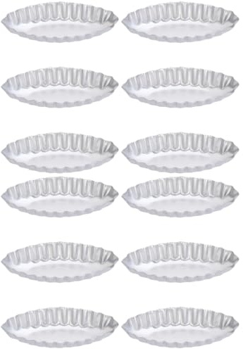 Amosfun 12 StüCk Antihaft Schiffchenform Aus Aluminiumlegierung Zum Backen Ideal FüR Muffins TöRtchen Und Kleine Kuchen – Silber 10X4.5X1.5 Cm