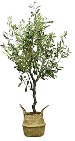 DMMFTERL Kunstpflanzen Künstliche Pflanze Künstlicher Olivenbaum Gefälschter Bonsai-Baum Künstlicher Baum Mit Geflochtenem Korb Für Innen- Oder Außendekorationen Künstliche Pflanzen Drinnen