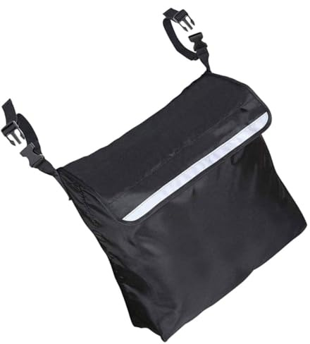 Baluue Rollstuhltasche Hinten für Rollstuhl und Knieroller Schwarz Polyester und Verschleißfest mit Mehreren Innenfächern Einfache Befestigung | Rollstuhl und Elektrorollstuhl, Schwarz, Mehrere Innenfächer, Einfache Montage