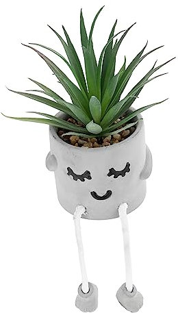 Cabilock Ausdruck Topfpflanze Hanging Pflanzer Pflanzen Hochzeit Gesicht klein kunstpflanze kunstplflanze Zimmerpflanze Simulationsbonsai künstliche Sukkulenten Blumentopf aus Zement Grey