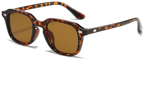 RUNHUIS Retro Quadratische Sonnenbrille, Vintage Rechteck Sonnenbrille für Damen Herren, Klassische Mode Brillen
