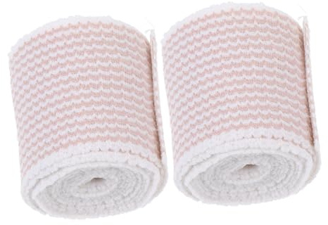 HEMOTON 2pcs Striped Elasticated Sports Bandage 5cm x 4.5m Non-woven Fabric Compression Wrap for Nursing Suitable for Athletic Support and Injury Care