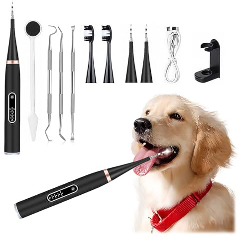 Lot de 9 produits de nettoyage pour dents de chien, 5 modes de nettoyage, kit de nettoyage des dents pour animaux de compagnie, sans danger pour chiens et chats, brosse à dents pour soins dentaires