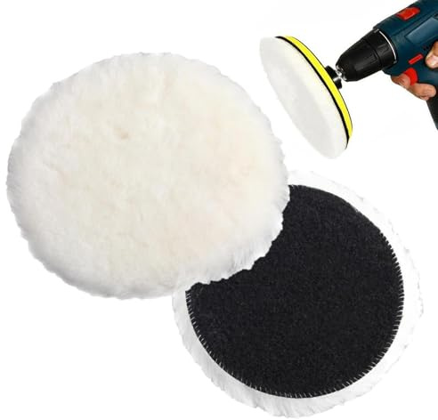 Dischi per lucidatura in lana – tamponi per auto, tamponi per auto, strumenti per la cura della vernice spessa, 5 misure 75 – 180 mm per dettagli auto, per il lavaggio, lucentezza