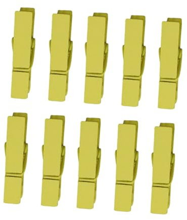 LOLIPPYY 100 Pinzas de Madera Amarillas de 35 MM para Pinzas para Fotos y Clips de Comida, Colgantes para Lavandería y Bricolaje