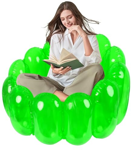 Aufblasbare Stühle für Erwachsene – Tragbares aufblasbares Sofa, transparenter PVC-Sessel, leichte Einrichtung | Luftstuhl für Pool, Schlafzimmer, Garten, Wohnzimmer, Reisen