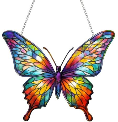 Atrapasoles Mariposa Acrílica, Atrapa Sol Colorido para Ventana, Atrapaluz Atrapa-luz para Hogar y Jardín, Garden Suncatchers para Ventanas, Paredes y Balcones, Regalo Decorativo para Mujeres