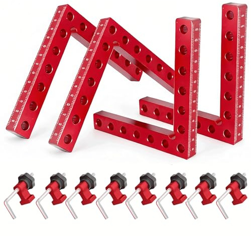 Corner Clamp for Woodworking,CNC Aluminum Alloy Right Angle Clamp,140mm/5.5 Woodworking Corner Clamp Set,90 Degree Positioning Squares Angle Clamp for DIY, Cabinet, Box & Frame Assembly