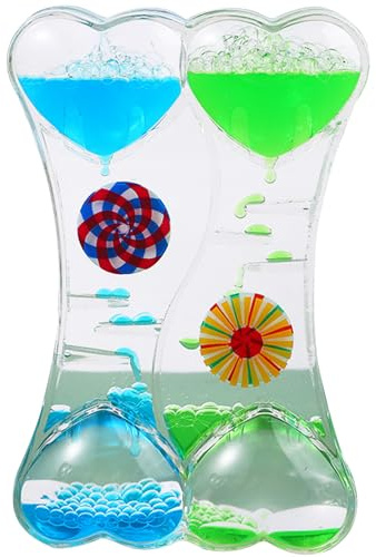 Sablier à huile avec minuterie sensorielle liquide, jouet de relaxation à mouvement coloré pour soulager le stress, 5, 51x3, 54