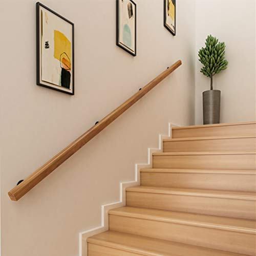 Esta barandilla de Madera Antideslizante para escaleras, Soporte Ajustable de 1 pie a 20 pies, para Personas Mayores, Barra de Seguridad para Interiores Tipo Loft, 13 pies (390 cm), para EST