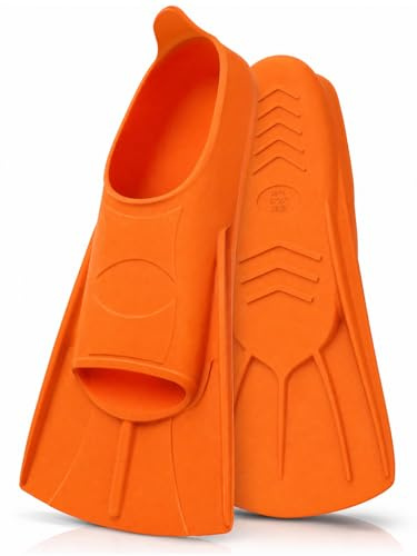 Palmes courtes en silicone, palmes d'entraînement unisexes pour la natation, les eaux libres, la plongée avec tuba, pour adultes, enfants, débutants