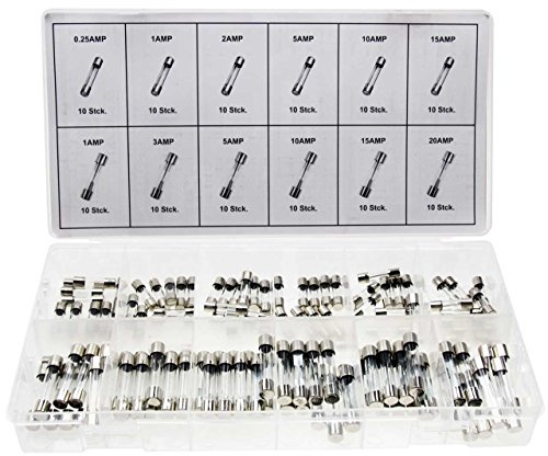 Alkan Glassicherungen Sortiment 120-tlg 5A-30A Feinsicherungen