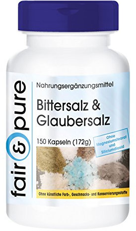 Fair & Pure® - Bittersalz & Glaubersalz - 150 Kapseln - Magnesiumsulfat und Natriumsulfat - vegan - ohne Magnesiumstearat