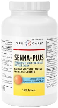 Healthstar Senna Plus Laxative Tablets 50 mg / 8.6 mg Strength Docusate Sodium / Sennosides (1000 Tablets)