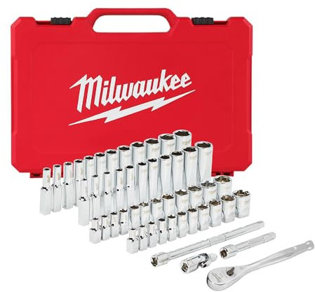 Milwaukee Electric Tools MLW48-22-9004 1/4In Ratchet & Socket Set - SAE & Metric