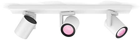 Philips Hue White & Col. Amb. LED 3-er Spot Argenta, weiß, dimmbar, 16 Mio. Farben, steuerbar via App, kompatibel mit Amazon Alexa