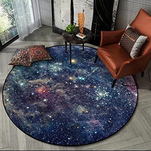 Galaxy Runda Mattor, Stjärnor Stjärnklar Natt Matta Stort Golvmatta för Vardagsrum, Sovrum, Barnrum, Galaxy, 150 cm