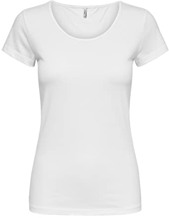 ONLY Damen Onllive Love S/S O-Neck Top JRS Blouse, Weiß, XL EU