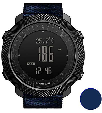 LWX Sport Montre Numérique Heures Hommes Cours Natation Armée Militaire Montres Altimètre Baromètre Boussole 50M Étanche avec Rétro-Éclairage LED,Bleu
