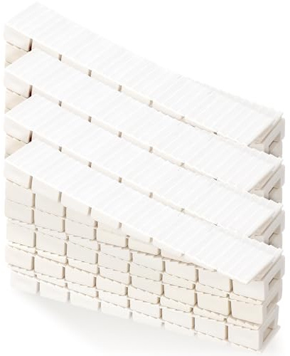 VILLCASE 20 Pcs Heavy Duty ABS Plastic Shims (10cm Long), Snap-Off Furniture Levelling Wedges, Stackable & Non-Slip for Uneven Floors, Toilet, Cabinet & Table (White)