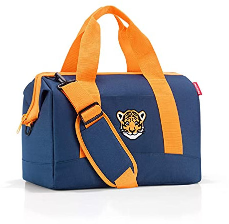 reisenthel Allrounder M Kids Kleine Reisetasche für Kinder Mit Stecklasche für Reisetrolleys, Couleur:Tiger Navy