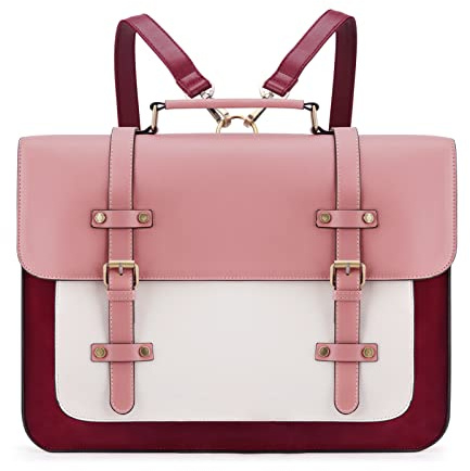 ECOSUSI Laptop Bag for Women Vegan Leather Messenger Purse Fashion Briefcase Backpack 15.6 inch Computer Satchel Handbag