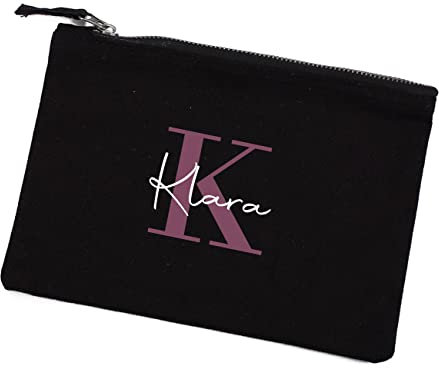 Herz & Heim® Kosmetiktasche mit Initiale und Wunschname, in 2 Größen Groß