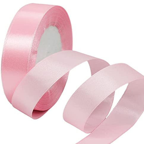22m Satinband Geschenkband Rosa 25mm Breit,Seidenband Rosa Dick Schleifenband Satin Dekoband Geschenkverpackung Deko Band Stoffband für Halloween Weihnachten Hochzeit Taufe Geburtstag DIY-Handwerk