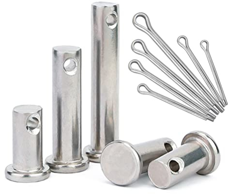 CONPHERON Einloch Gabelbolzen Flachkopf Lastösenbolzen Edelstahl Flach Kopf Scharnierstifte Satz met Splinte (M14×80mm, 1 Satz)
