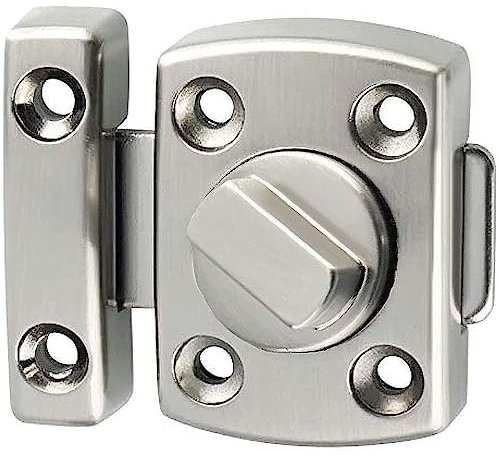 ZiYuya Serratura per porta del bagno, con bullone girevole, serratura per porta scorrevole, per armadietti del vino, armadio, finestra, serratura girevole per porta (argento)