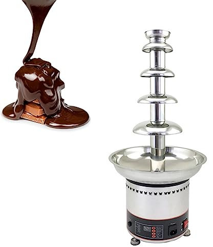 Commercial Chocolate Fountain Cheese Heated Melting Machine, 4/5/6/7 Tiers Chocolate Fondue Fountain Machine, 30℃~110℃ Temperature Adjustable, for Cooking Household Wedding Birthday Christmas 6-Tier