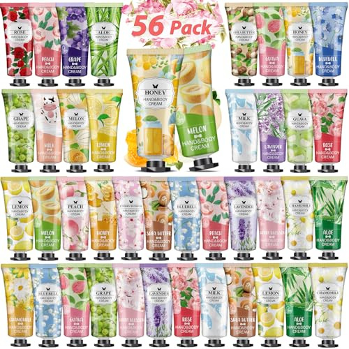 VESPRO 56 Pack Hand Cream Gifts Set, Mothers Day Gifts, Bulk Hand Lotion Travel Size for Dry Cracked Hands, Mini Hand Lotion for Nurses Week Gifts, Bridal Shower Favors and Teacher Gifts for Women