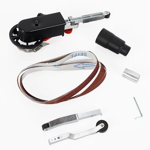 Testa di nastro per smerigliatrice angolare, lima elettrica a nastro, smerigliatrice a nastro, M10, 15 x 452 mm, accessorio in acciaio inox, metallo, legno, lucidatura dei tubi, levigatura con