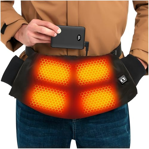 CYCYHEAT 10000mAh Akku Beheizbare Handwärmer Muff Wiederaufladbar Jagdtasche mit 3 Einstellbare Temperaturstufen Skihandschuhe für Winter, Skifahren, Radfahren, Wandern, Camping